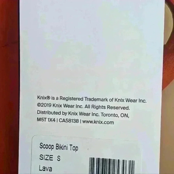 NWT Knix Scoop Bikini Top Color Lava Size Small - Picture 6 of 6